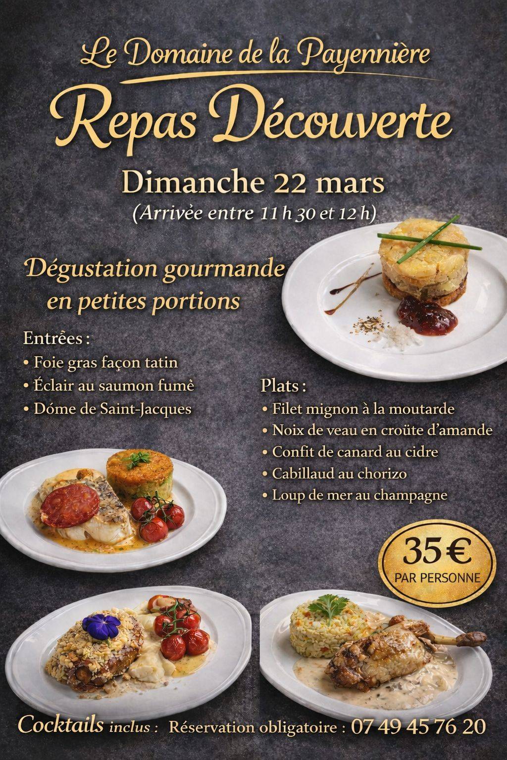 repas découverte du dimanche 22 mars 