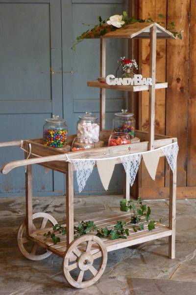 charrette candy bar et ses pots